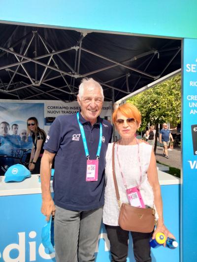 LA PRESIDENTE LILT BRESCIA AGNESE DAGANI E IL CAMPIONE FRANCESCO MOSER