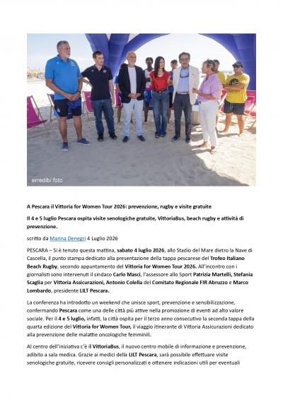 Visite senologiche con Vittoria Assicurazioni e FIR a Pescara