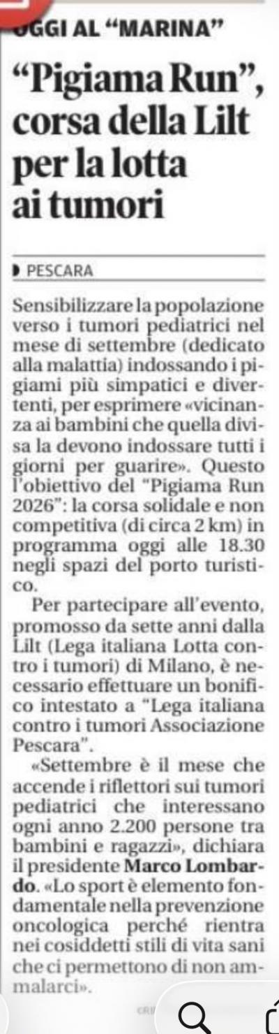 Articolo P. Run a Pescara
